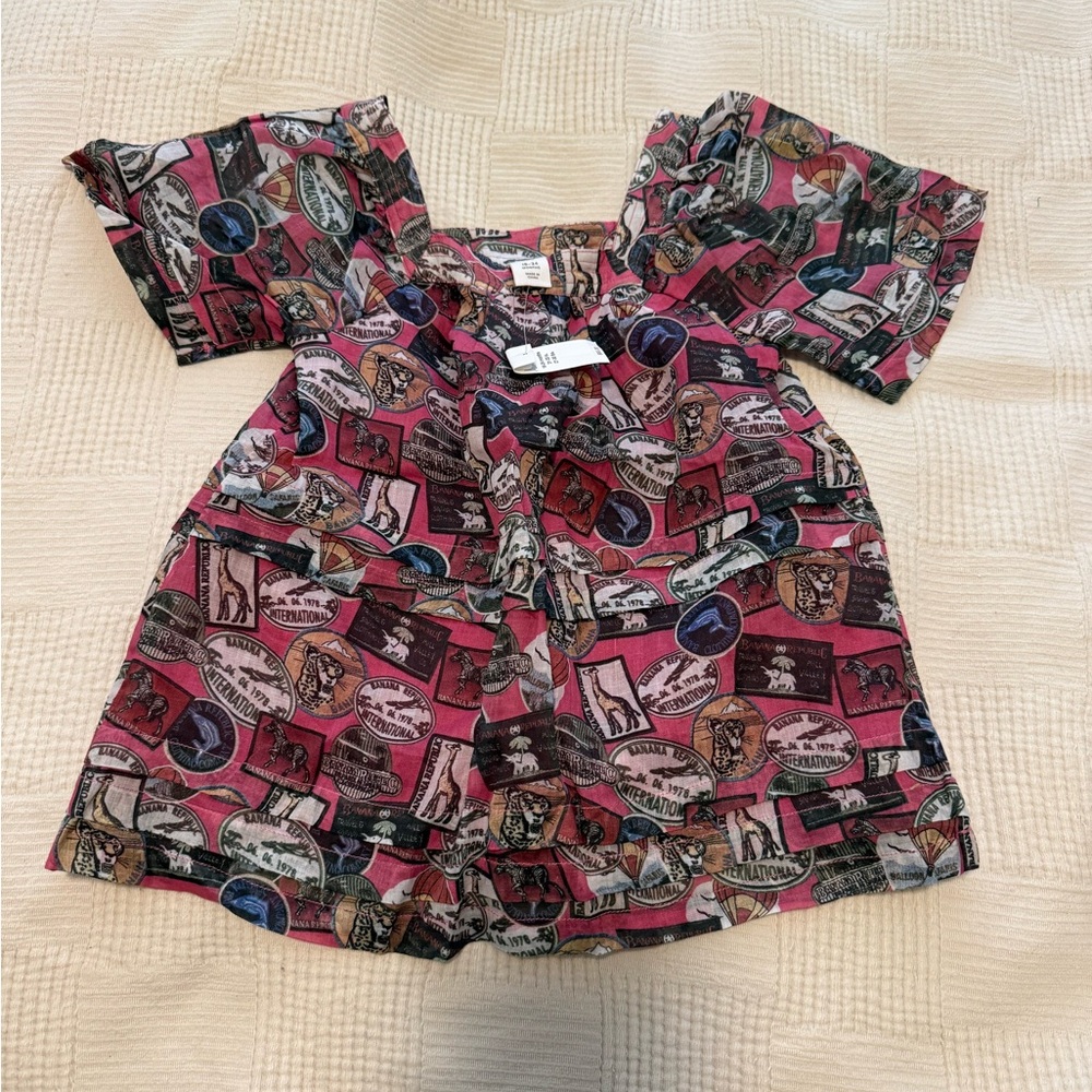 Banana Republic Kids Graphic Print Shirt - Pink and Black